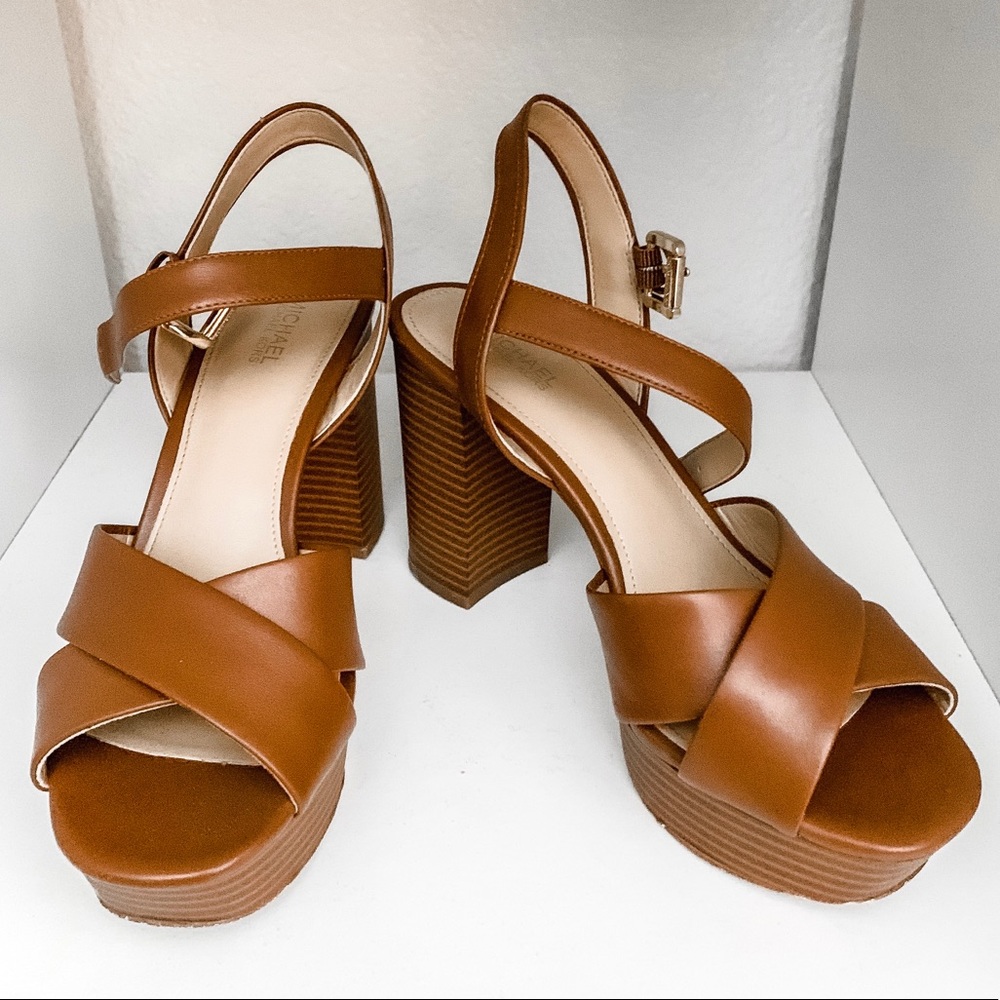 Michael Kora Sia brown platform heels